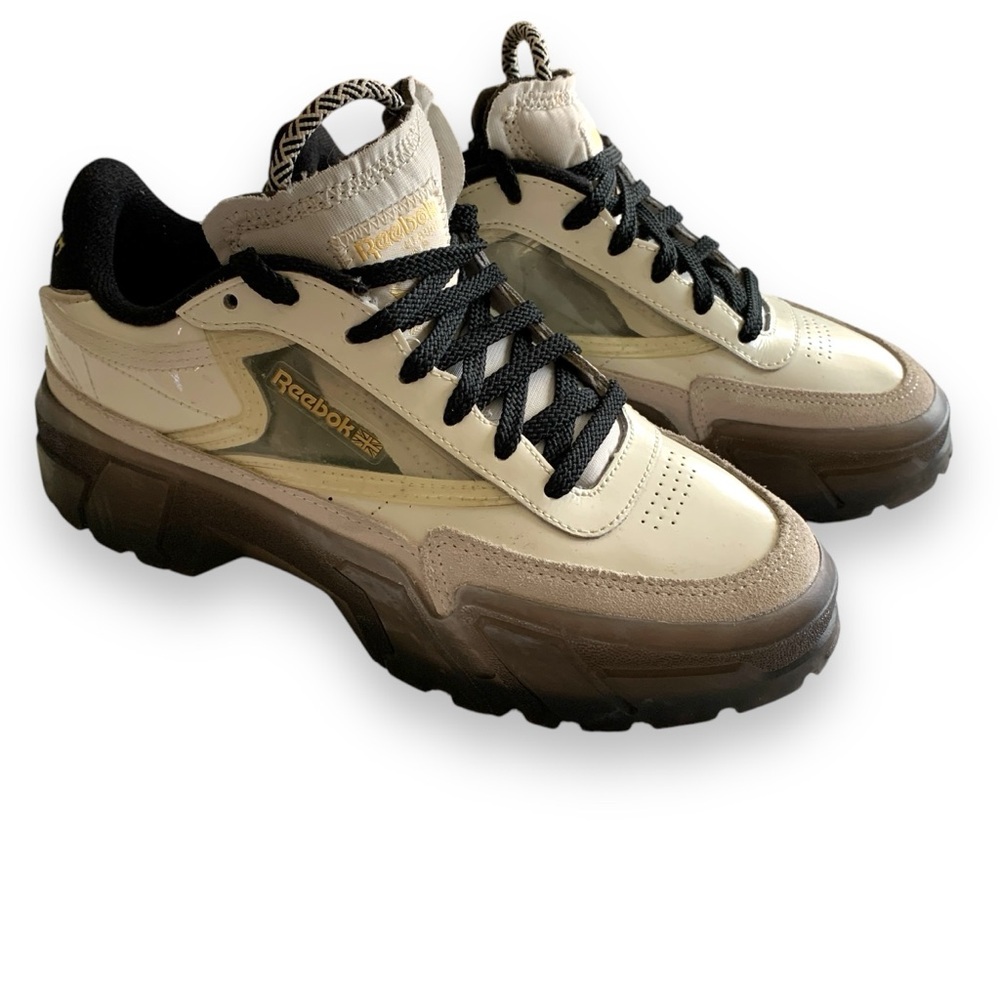 Cardi B x Reebok Club C Women’s Sneakers Chalk Patent Leather Sz 7.5